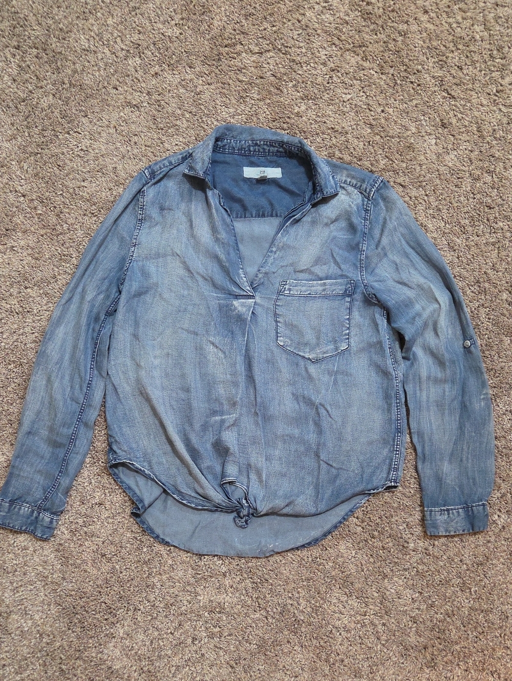 Denim Shirt In Faded Blue Women's Size Small